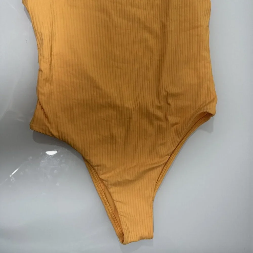 NWD $175 Vitamin A [ D Cup 12 ] Leah Ribbed Square Neck One-Piece Swimsuit #5847